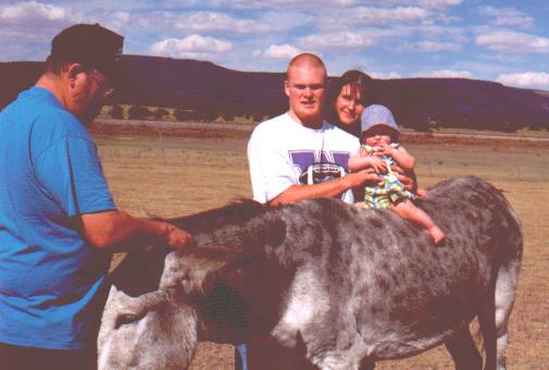 Nicole on Jack w/ Dawnette, Jared and her Gr.pa--October 2001