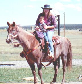 Jo w/ Ray on Janey--Sept. 2001