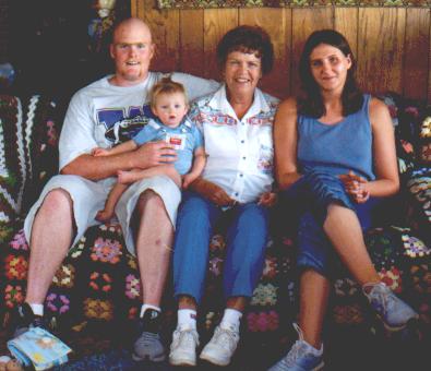 May 2002.  Jared, Nicole, Dawnette and Grandma Pat