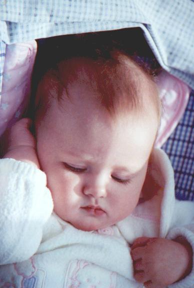 Nicole at one of Daddy's away games---October 2001
